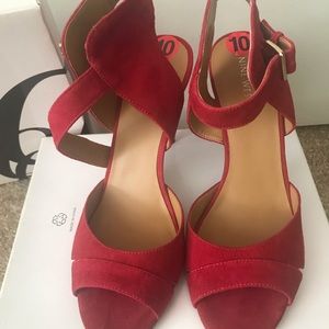 Red Suede Sandals
